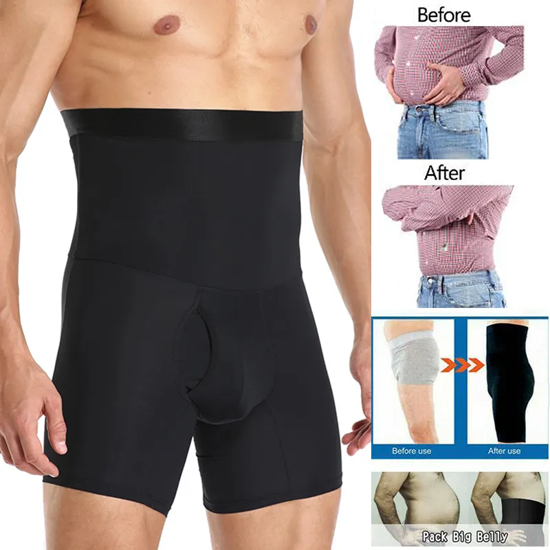 Midja mage shaper män kropp shaper kompression shorts bantning formad midja tränare magkontroll trosor modellerande bälte anti chafing boxer byxor 230829