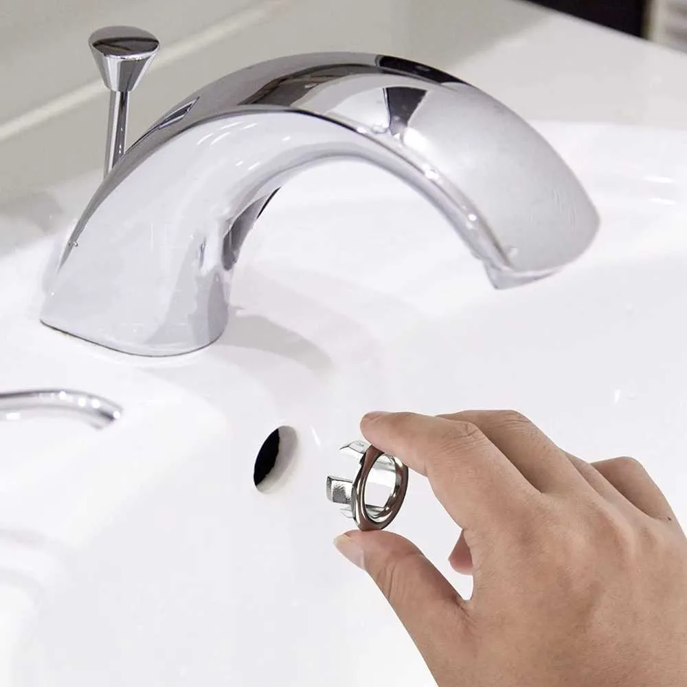 4/1 Uds agujero del fregadero cubierta de desbordamiento redondo  embellecedor de lavabo tapa de drenaje de baño anillos huecos de lavado  accesorios de