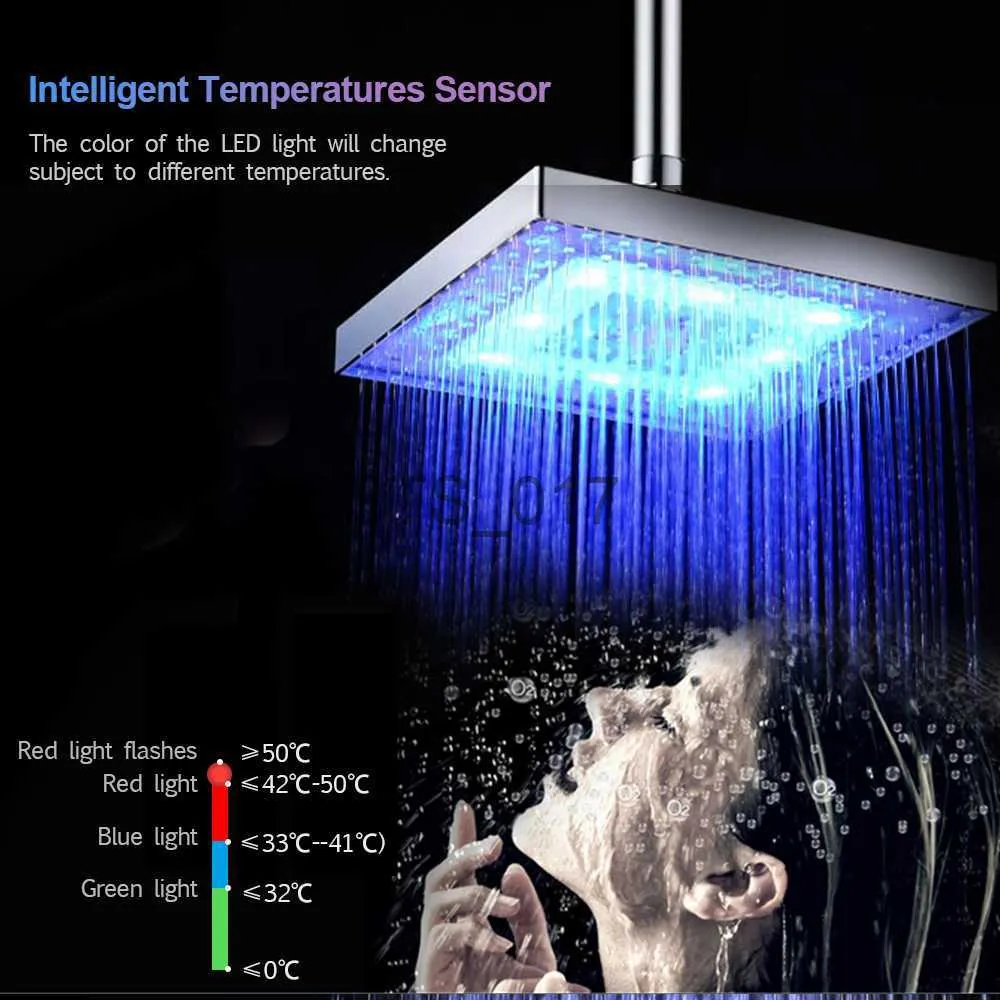 Rain Shower Head With Color Changing LED Lights And High Pressure ...