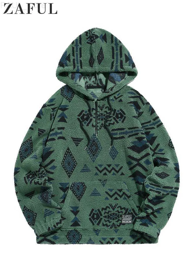 Sudaderas Con Capucha Para Hombre Sudaderas ZAFUL Sudadera Con Capucha Para Hombre Sudaderas Borrosas Con Estampado Etnico Azteca Jersey De Calle Unisex Sudaderas De Otono E Invierno Jersey Calido LF2...