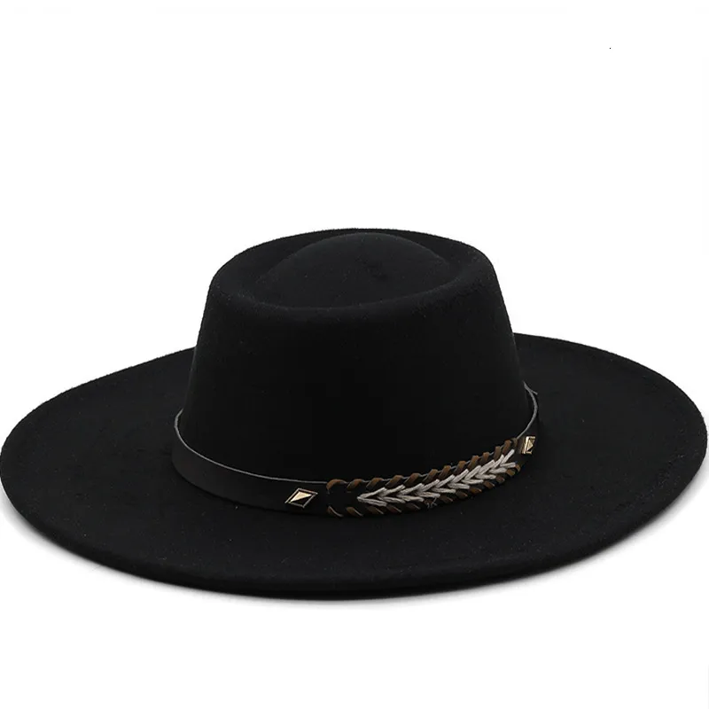 Chapeaux à large bord seau Fedora pour femmes 95cm robe hommes casquette chapeau feutré Panama église mariage classique bande Sombreros De Mujer 230829