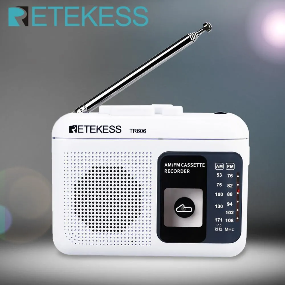 Radio Retekess TR606 Kassettuppspelning FMAM Portable Voice Recorder Support Buildinextern Microphone Recording 230830