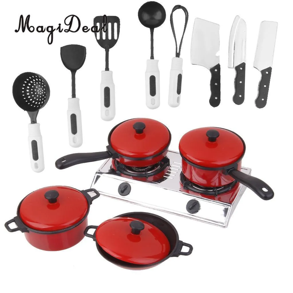 MagiDeal Hot Product 1Set Plastic Kitchen Cookware Kitchenware Set for Dollhouse Children Kids Pretend Play Toys Birthday Gift