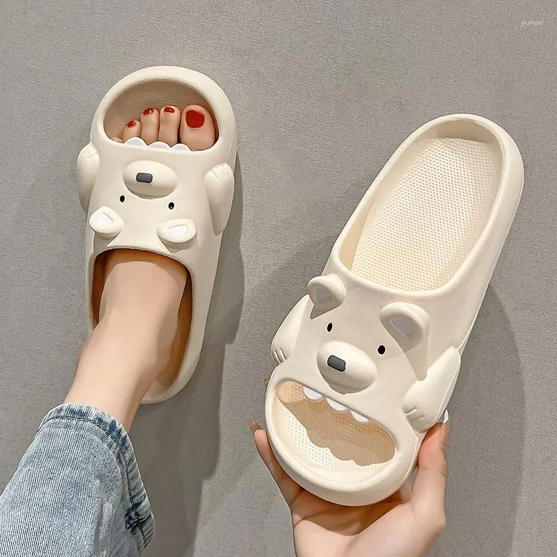 Slippers Summer Outdoor Men Women Design Indoor Slides Soft Thick Platform Couple Non-slip Cartoon Flat Sandals Ladies Shoes