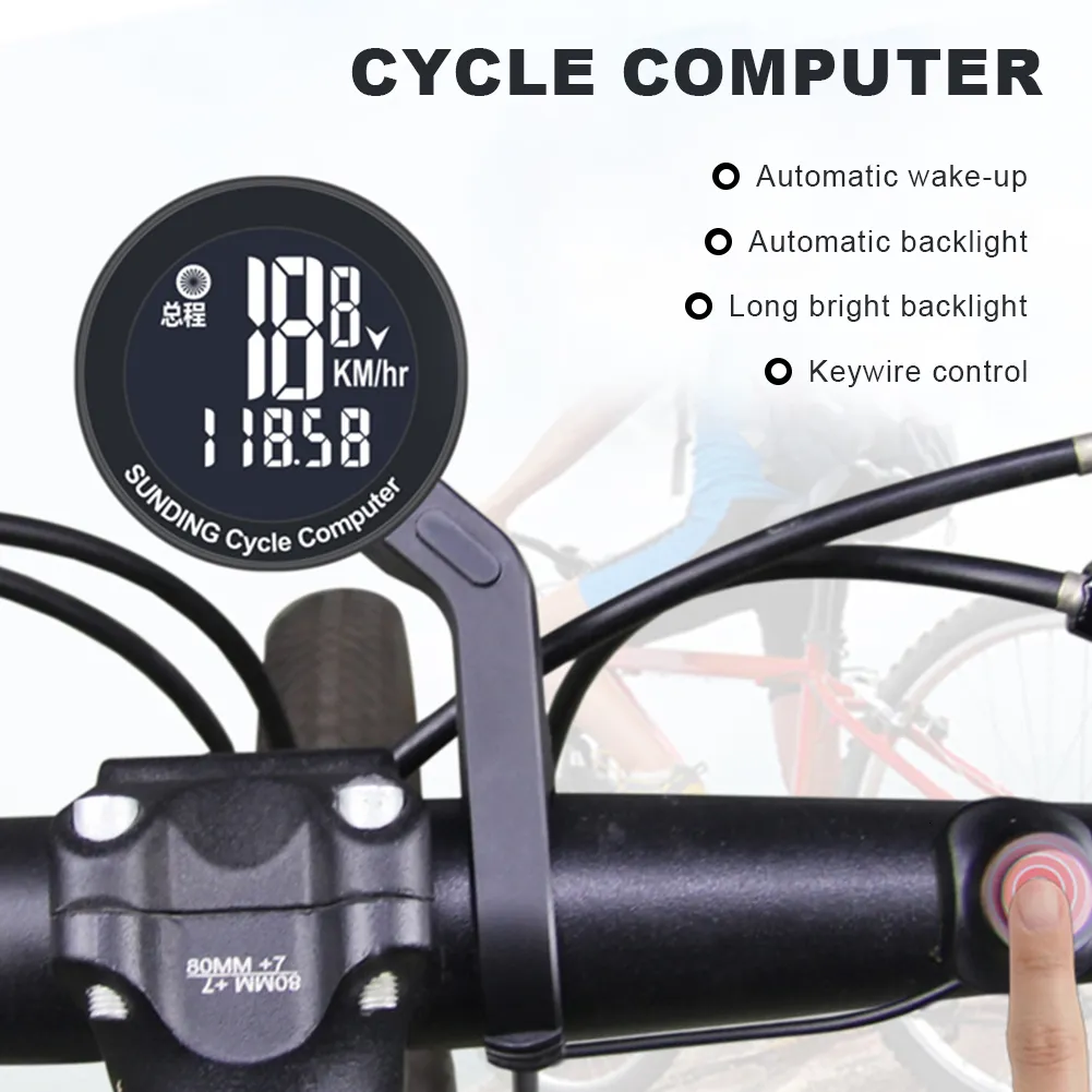 Ciclocomputer Codice bicicletta Orologio per computer da bicicletta Wireless retroilluminato Mountain Bike Misuratore di velocità Contachilometri Cronometro Accessori per attrezzatura 230829