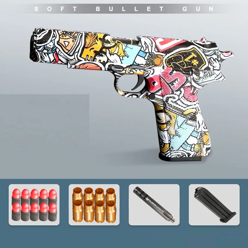 Glock eva macio bala arma de brinquedo pistola pistola manual brinquedos  espuma blaster macio bala jogar arma