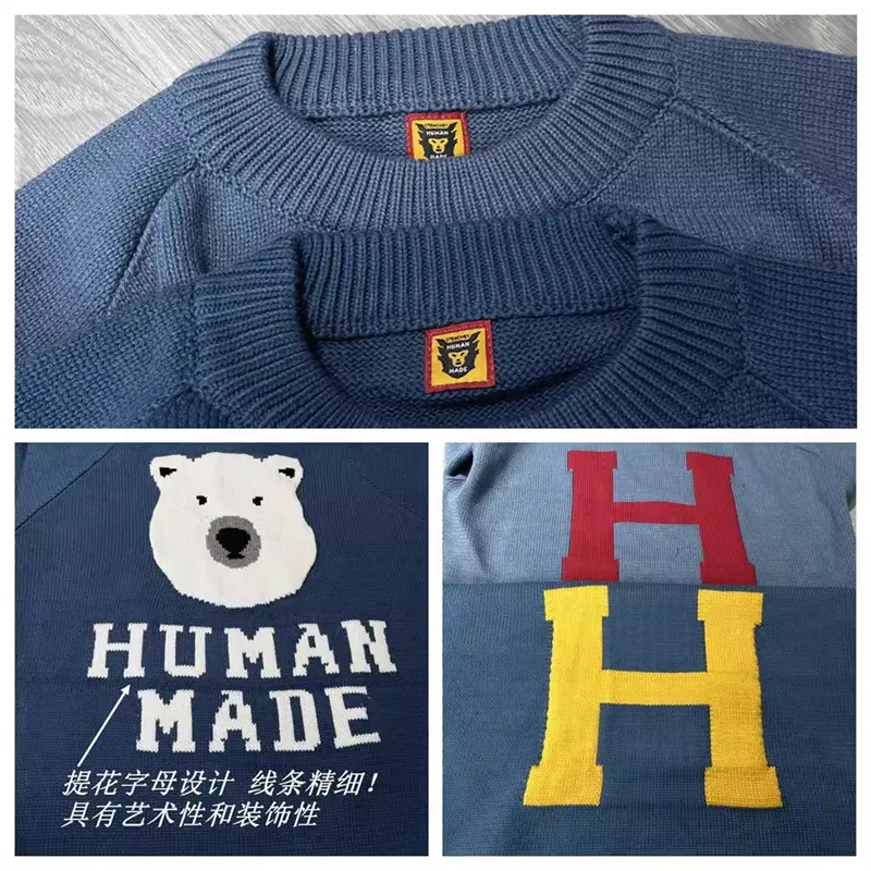 DHgate.com:Men's Sweaters Y2K Polar Bear Letter H DHgate.com:Men's Sweaters Y2K Polar Bear Letter H