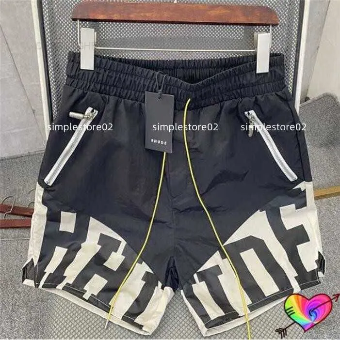 4MO1 Black Rhude Mesh Shorts Men Women 1 Quality Pill Zip Pockets Slightly Oversize Premium Nylon Flight Breeches 8rgm Hj01