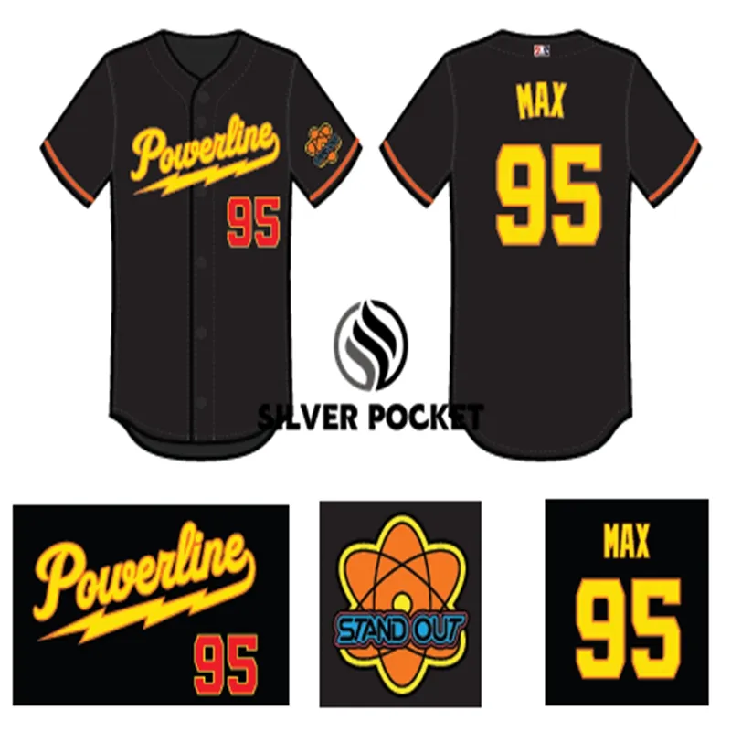 Custom fans Powerline Baseball Jersey embroidery version of outdoor jackets