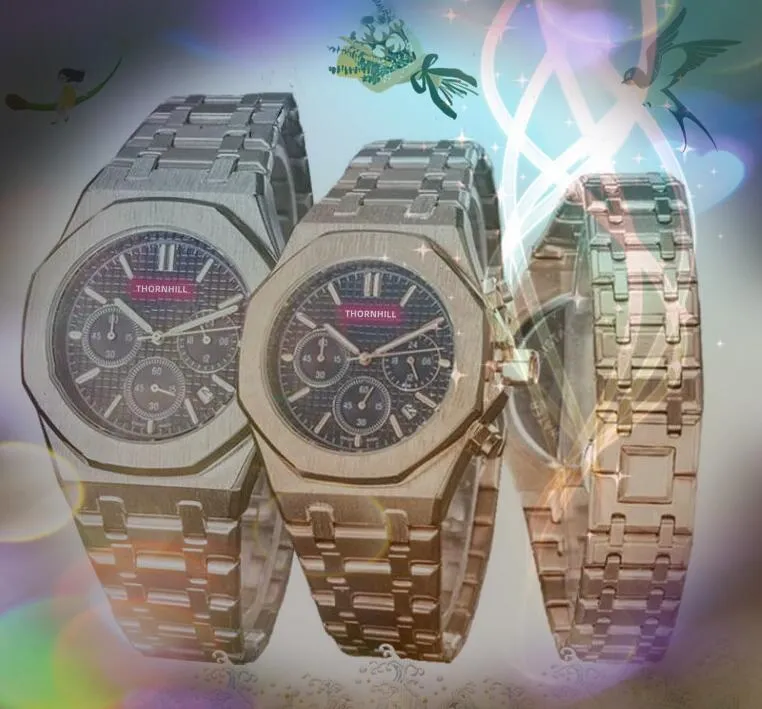 Relógio masculino de 42 mm com data automática e hora do dia, pulseira de borracha de aço inoxidável de 42 mm, movimento japonês, relógio de quartzo super luminoso, feminino, masculino, presentes Montre De Luxe