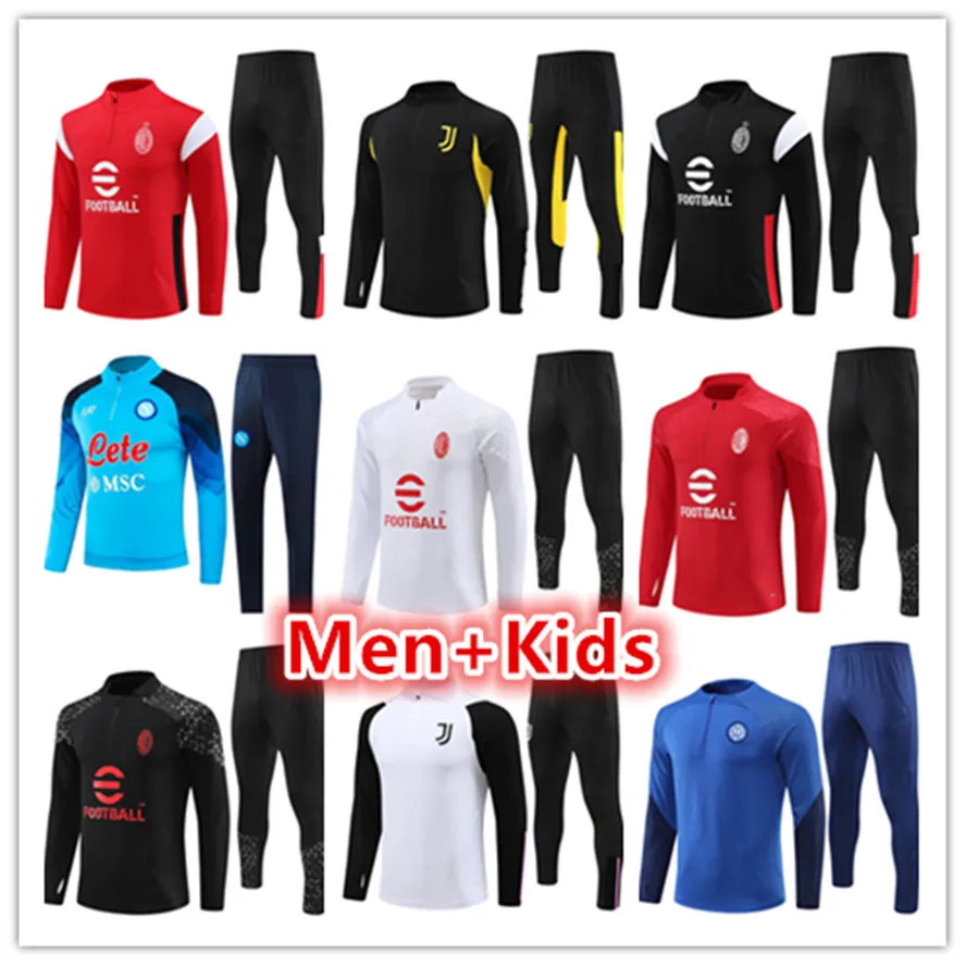 23 24 AC mIlans soccer tracksuit chandal futbol mens and kids survetement  foot jerseys kit 2023 2024 men football jersey tracksuits training suit