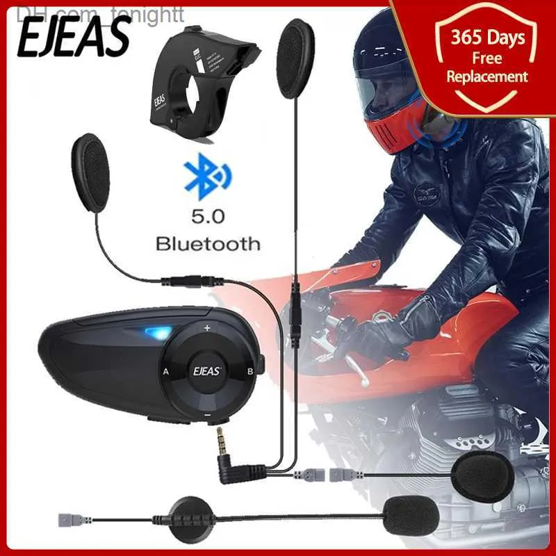 EJEAS Q7 Bluetooth 5.1 Motorcykel Intercom Helmet Headset Riders Wireless Waterproof Interphone Headsets FM Radio Quick 7 Q230830