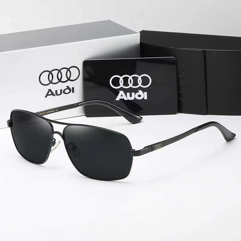 Mode Audi top lunettes de soleil boîte lunettes de soleil hommes polarisés lunettes personnalisées HD conduite miroir marque avec logo et boîte