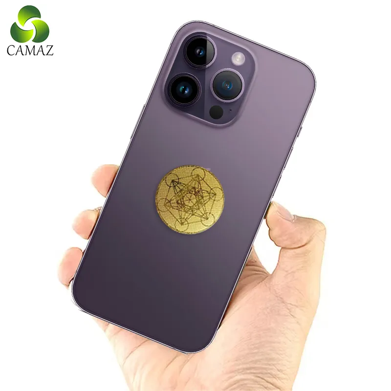 CAMAZ EMF Protection Anti Radiation Sticker 24K Gold Plated Cell Phone Anti Radiation Protector Sticker Universal for All Electronics