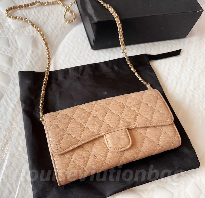 New Designer Crossbody Bags Gold Chain Woc bag Women Shoulder Bag Black cowhide Purses Luxury Messenger Bag Flap Bag with card slots zipper slots and change slots