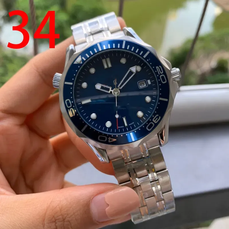 Men watch 41MM Automatic Mechanical Outdoor Mens Watches blue Dial With Stainless Steel Bracelet Rotatable Bezel Transparent Wristwatches Case Back jason007 AAA