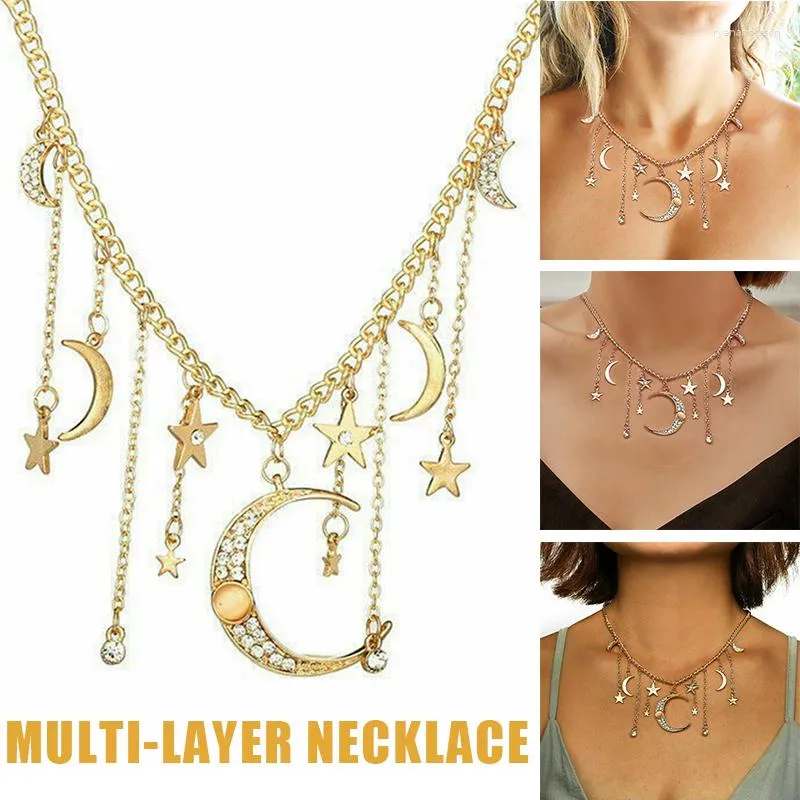 Hanger Kettingen 2023 Vrouwen Multi-layer Lange Ketting Kristallen Choker Ketting Boho Sieraden