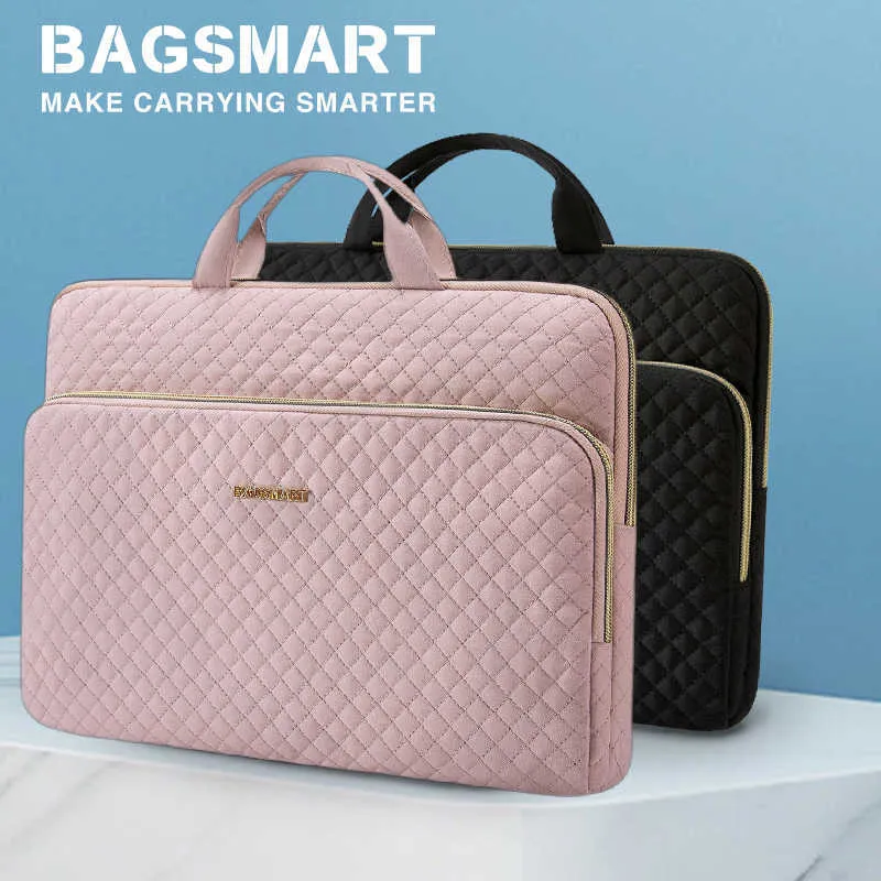 BAGSMART Laptop Handbag Sleeve Case 13.3/14/15.6 Computer Shoulder Bag for Women Notebook Briefcases for Macbook Air Pro 13 14 HKD230828