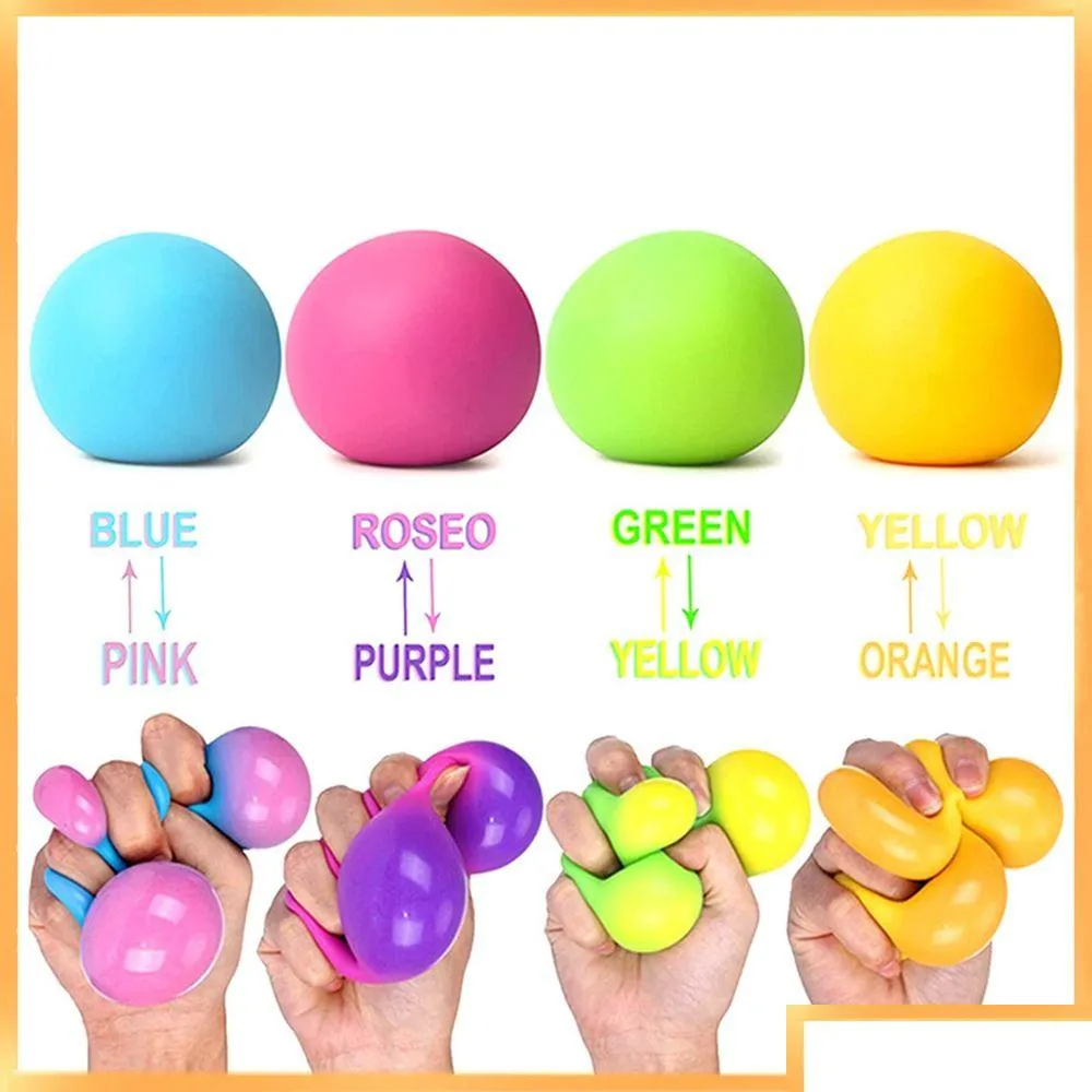 Decompression Toy 12Pcs/Lot Anti Ball Toys 6Cm Color Change Squeeze Pressure Relief Relax Novelty Fun Day Gifts Drop Delivery Gag Dhd70
