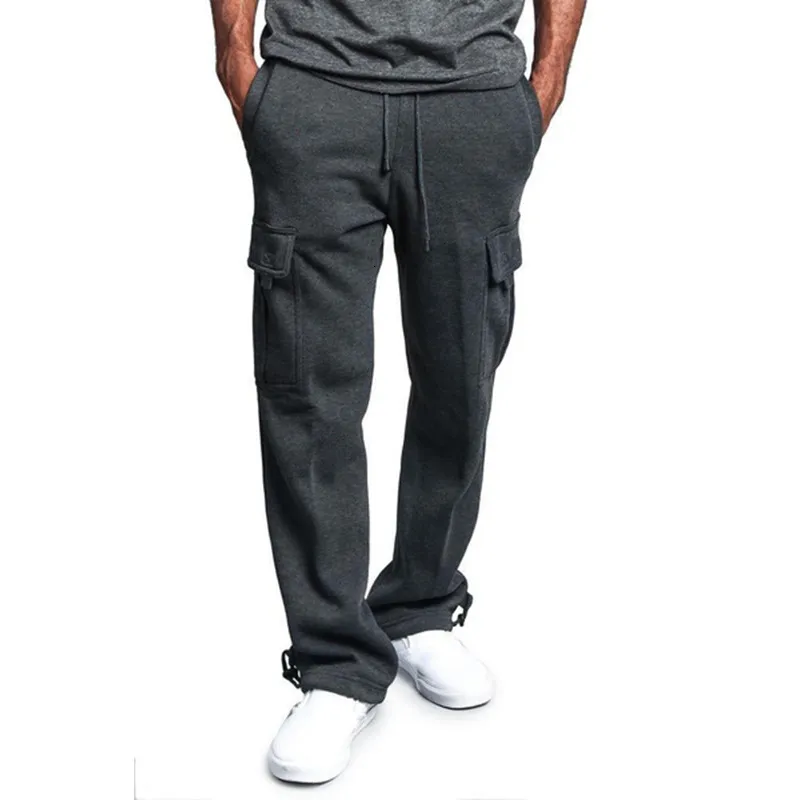 Pantalons pour hommes 2023 Salopette multi-poches Casual Cargo Hommes Vêtements Régulier Solide Pantalon de survêtement Baggy 230830