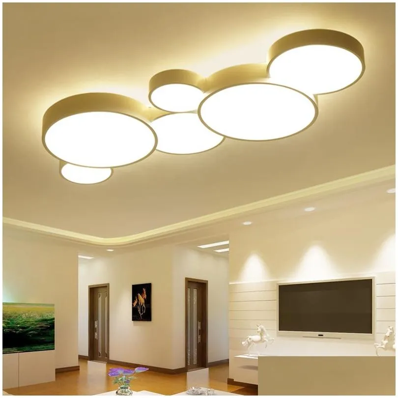 Line Shape Semi Flush Mount Ceiling Lights,Dimmable Ceiling Fixture with  Remote Control,Acrylic Bright Family Decorative Lighting Pendant lamp for