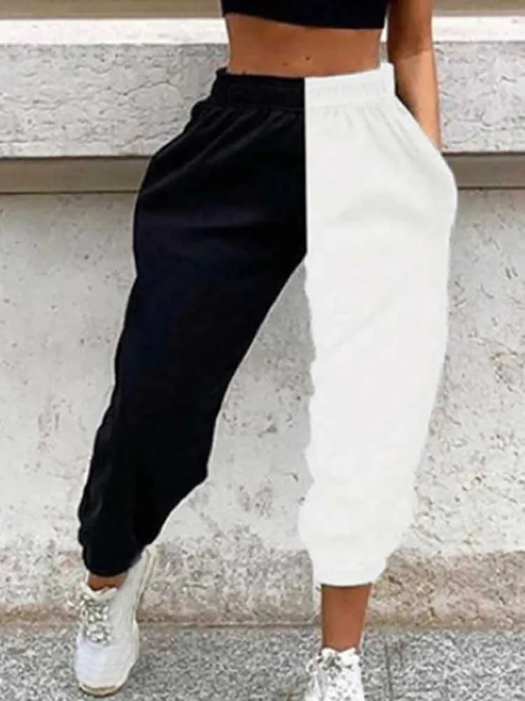 Damenhosen Capris Frauen Lose Druck Freizeithosen Frühling Herbst Elastische Taille Damen Bleistifthosen Einfache Loungewear Streetwear Dropshipping T230825