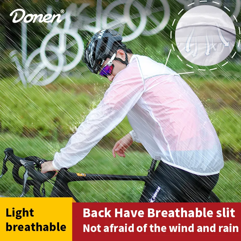 Chaquetas de ciclismo DONEN Chaqueta de ciclismo impermeable UPF30 MTB Bicicleta Chaqueta de lluvia chubasquero impermeable Deporte al aire libre Ropa de ciclo a prueba de viento 230829