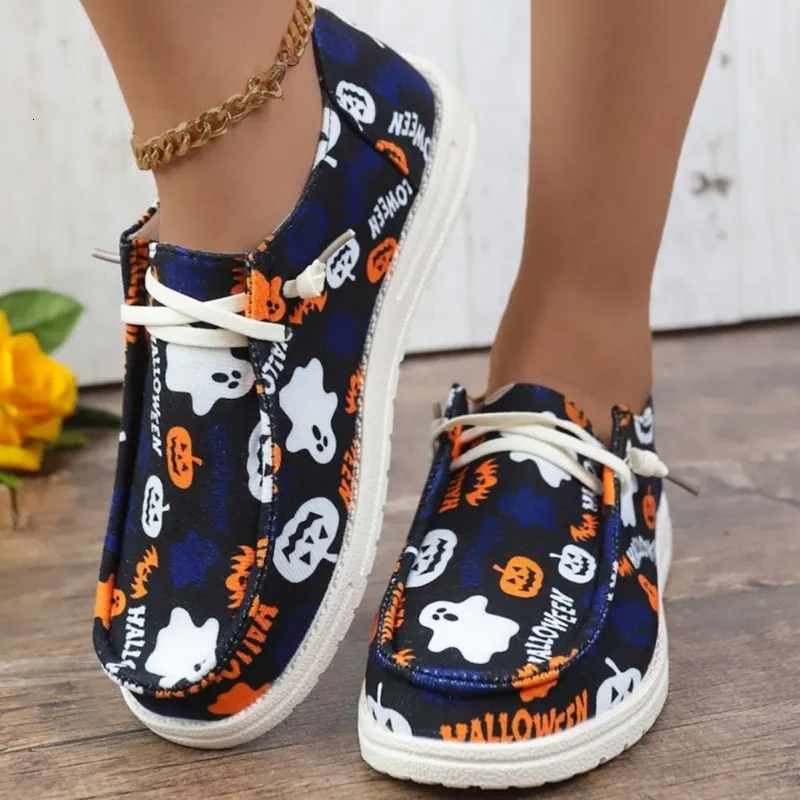 Scarpe eleganti s Pumpkin Novità Stringate Low Top Slip On Flat Comode Leggere All'aperto Halloween 230830