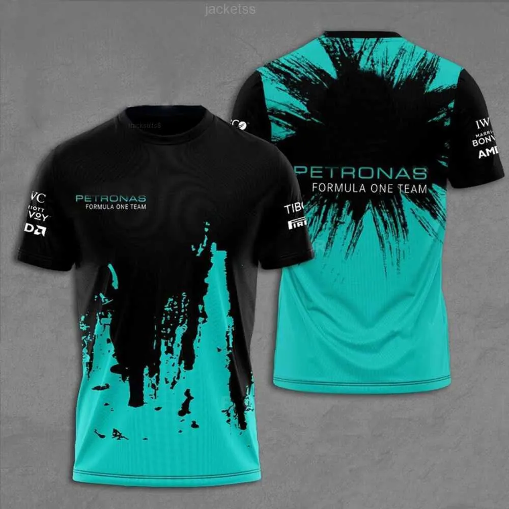 FW23 Herren T-Shirts 2023 F1 Formel 1 Renn AMG Team Print Herren Kurzarm T-Shirt Hochwertige Crew Neck Top Cool Farbkombination
