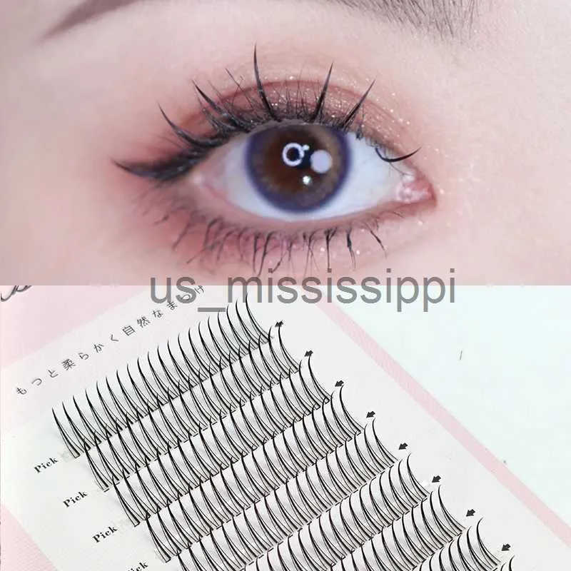 Falsche Wimpern Neue AM-Form Professionelles Make-up Einzelne Wimpern Cluster Spikes Lash Wispy Vorgefertigte russische natürliche flauschige falsche Wimpern Hot x0830