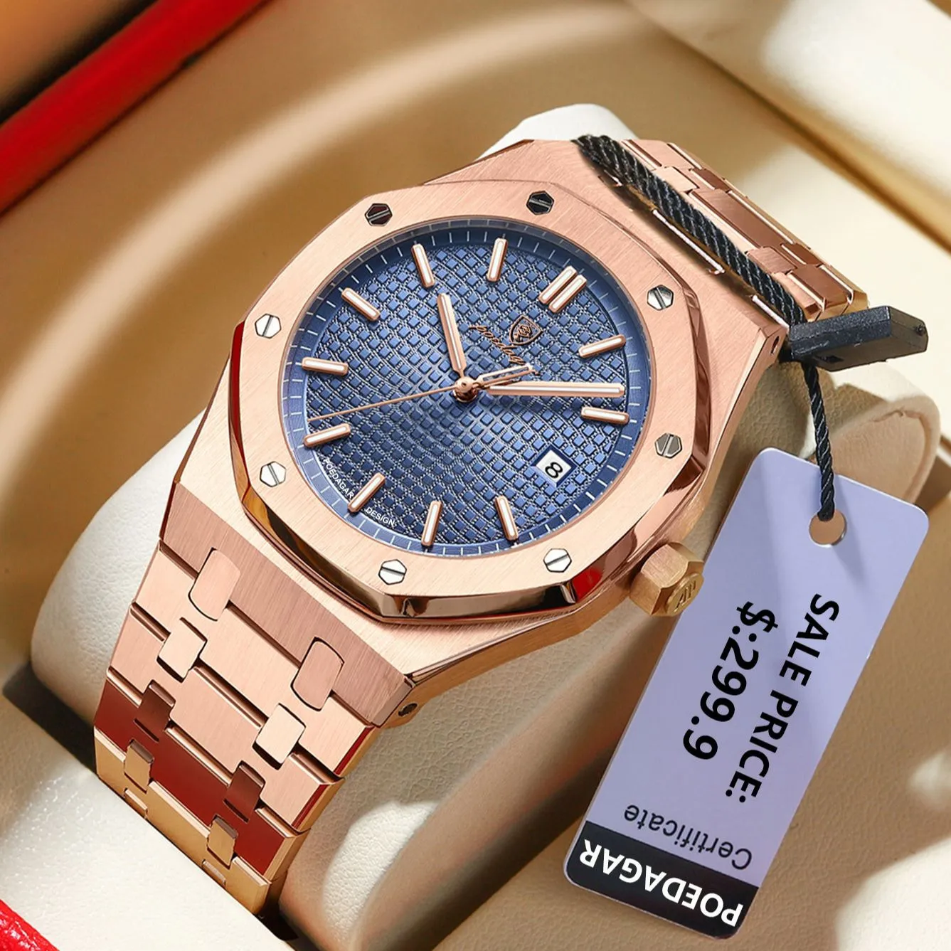 Wristwatches POEDAGAR High Quality Men Watch Luxury Man Quartz Wristwatch Waterproof Luminous Date Stainless Steel Men's Watches Casual Clock 230829