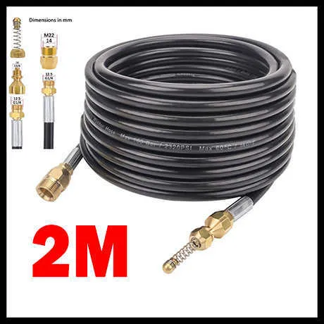 Deuba Manguera para Limpieza 15m 160Bar 4 Adaptadores Drenaje Alta Presión Mangueras  Tuberías Desagües : : Jardín