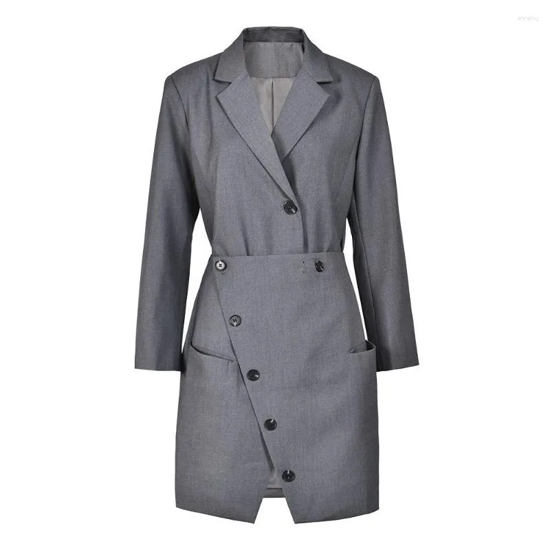 Dwuczęściowa sukienka Superaen Office Lady Suit Women Autumn Blazer Talia Slim Asymetryczna spódnica dwuczęściowa zestaw