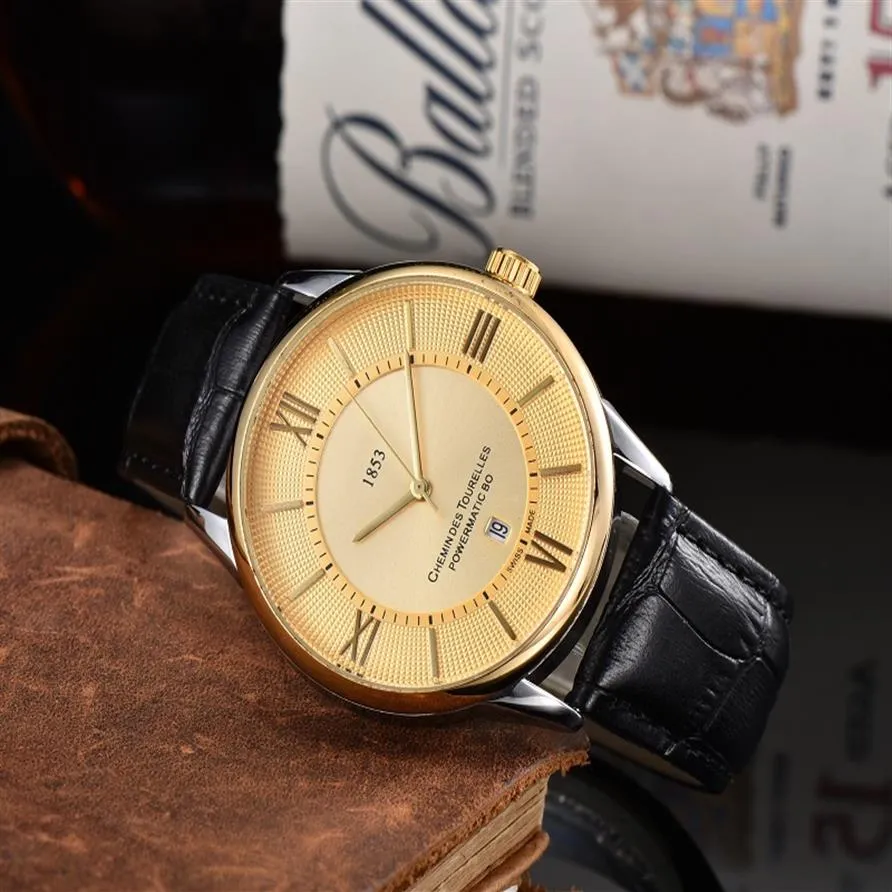 alta qualità 2021 nuovo orologio al quarzo tre punti orologi di moda 1853 orologi da polso delle migliori marche con cinturino in pelle calendario regalo mon2771