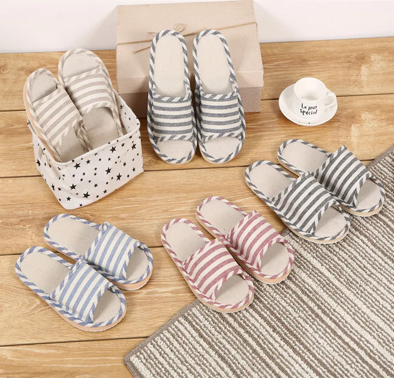 Cotton open toe slippers hot sale