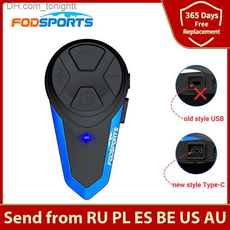 FODSPORTS BT-S3オートバイヘルメットインターコム1000mワイヤレスBluetoothヘッドセットウォータープルーフBTインターホンインターコムニカドールMoto FM Q230830