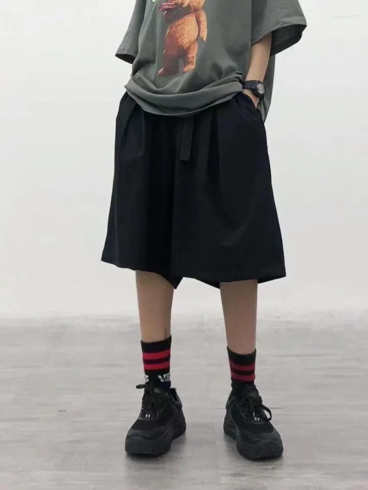 Damen Shorts Harajuku Streetwear Oversize Cargo Damen Japanischer Stil Knielange Hose Hippie Punk Hose mit weitem Bein Sommer