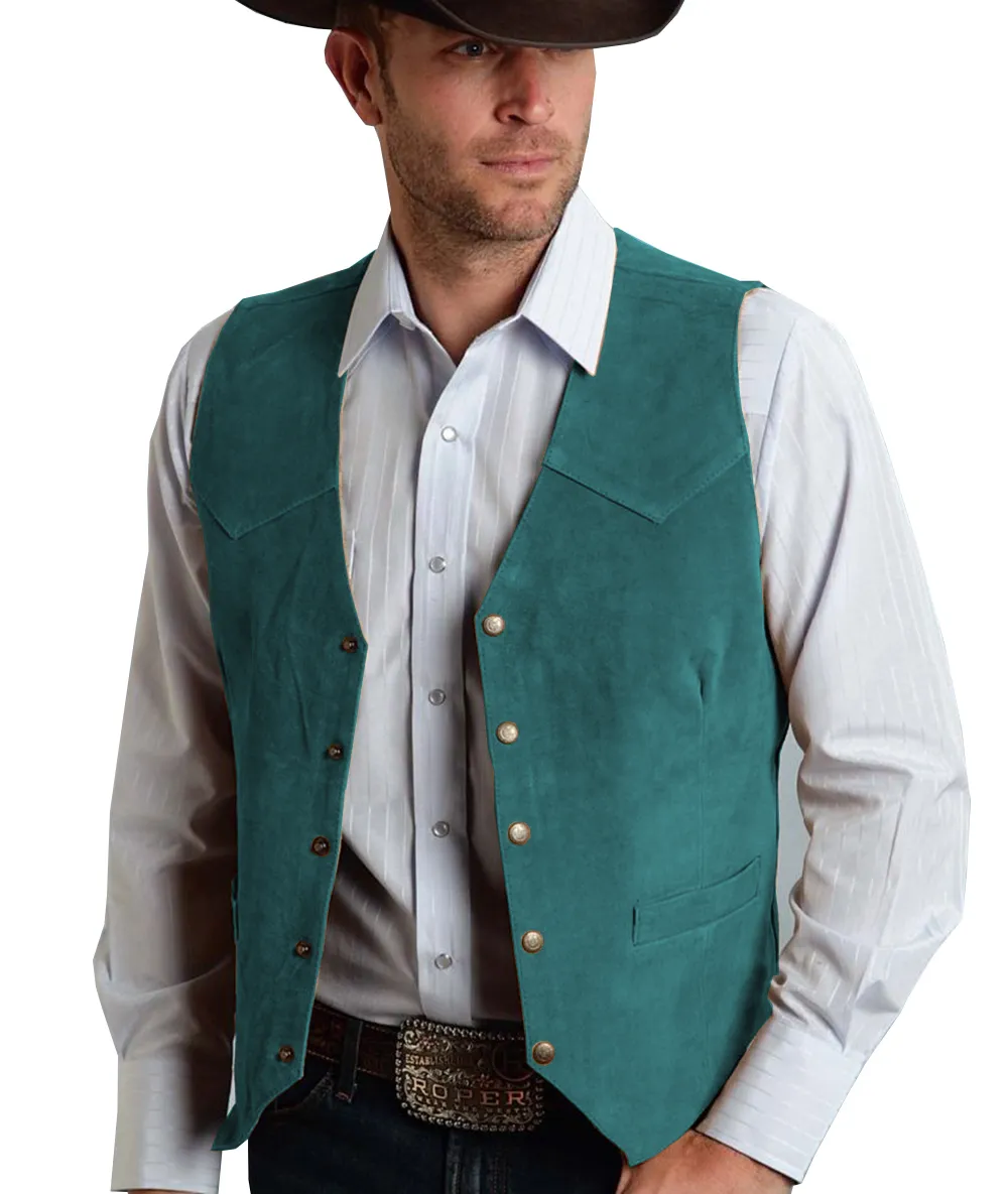Herrenwesten Braune Weste Formeller Business-Anzug Wildlederweste Trauzeugen Für Hochzeit Cowboy 230829_voghion.com