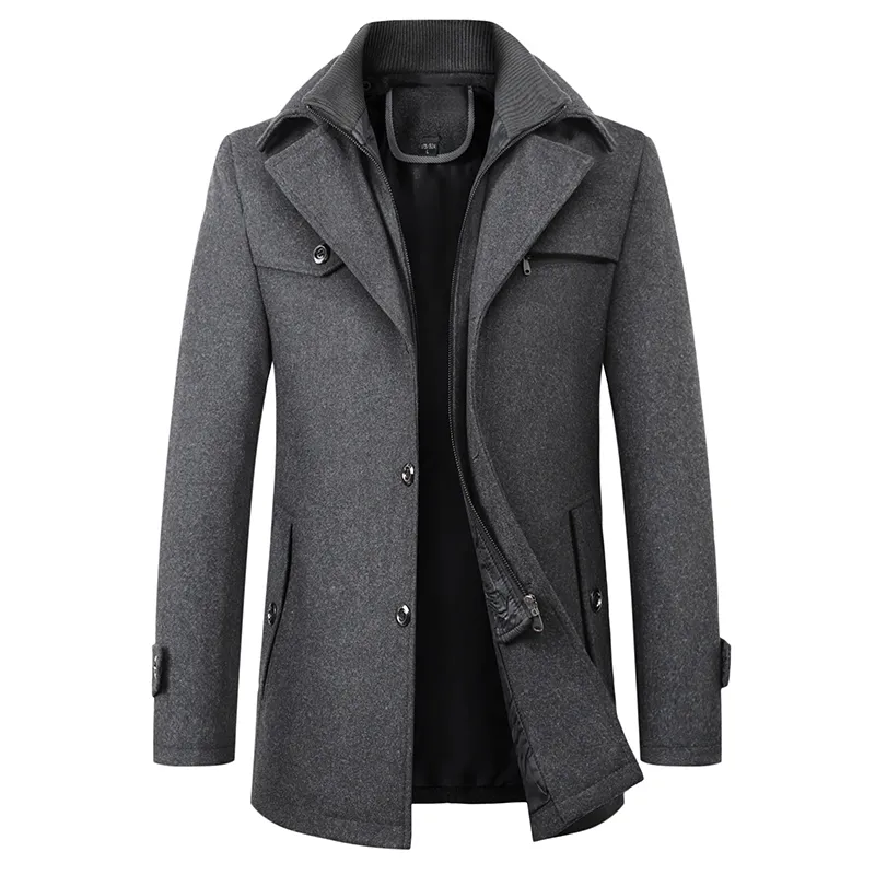 Mélanges de laine pour hommes Automne et hiver hommes d'âge moyen mode pardessus en laine atmosphérique haut de gamme dans le long manteau de laine épaissi 230829