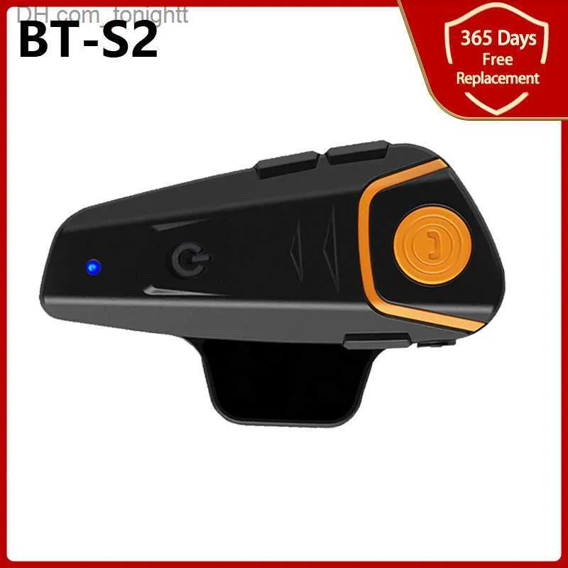 1 Set BT-S2 Motorrad Bluetooth-Kompatibel Helm Headset Intercom Wasserdichte Multi Sprech 1000M FM MP3 Intercomunicador Q230830