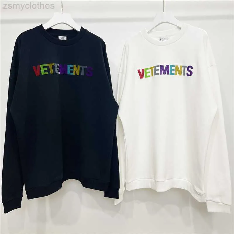 Herenhoodies Sweatshirts Hoge kwaliteit Vetements Massaal Kleur Letter Sweatshirt Heren 1 1 Vetements Zware stof Dameshoodie VTM Crewneck Hoodies