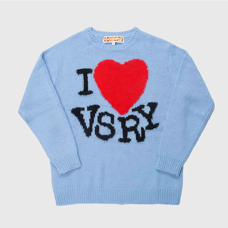 Męskie swetry amerykańskie vintage harajuku list miłosny grafika Zimowy sweter męski pullover unisex y2k kobiety biały dzianinowy sweter 230829