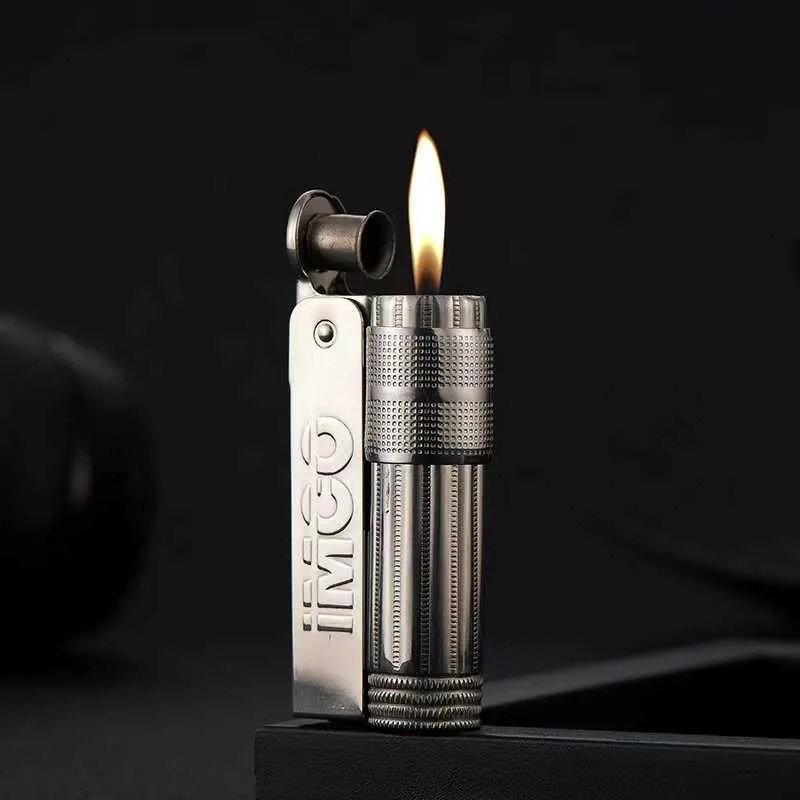 IMCO – outil d'allumage de cigares en acier inoxydable, nouveau, rentable, rétro, métal, kérosène, meule, allume-cigare, cadeau pour hommes, MQUH