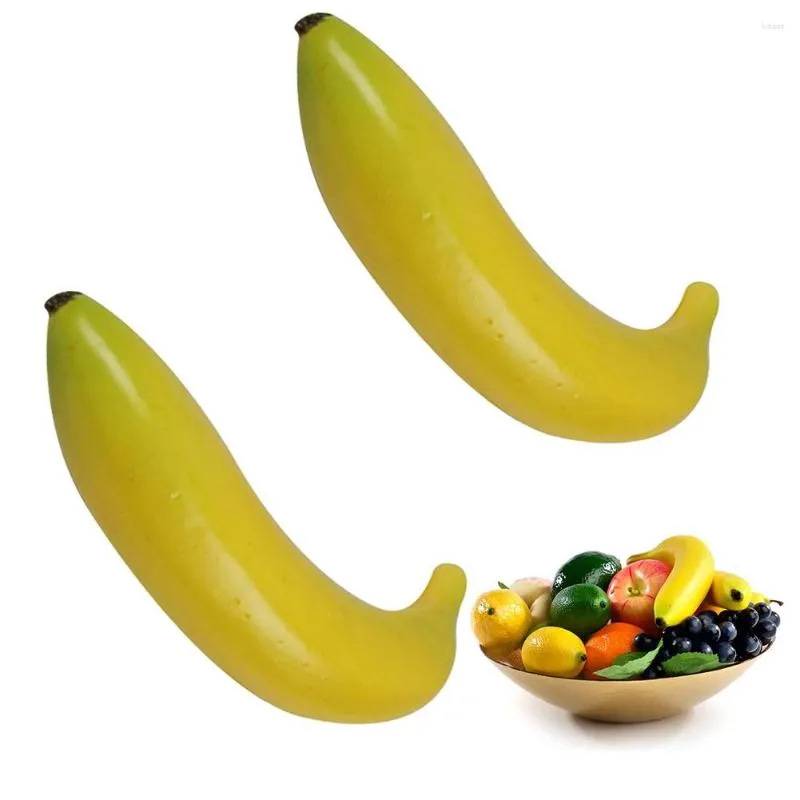 Party Decoration 2pcs Artificial Bananas Plastic Foam Simulation Fruit Props Ornament Home Wedding