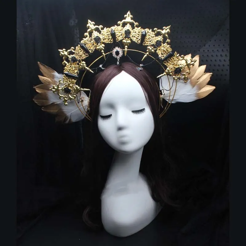 Angel Feather Halo Crown - Gothic Lolita Tiara Headband  display picture 1