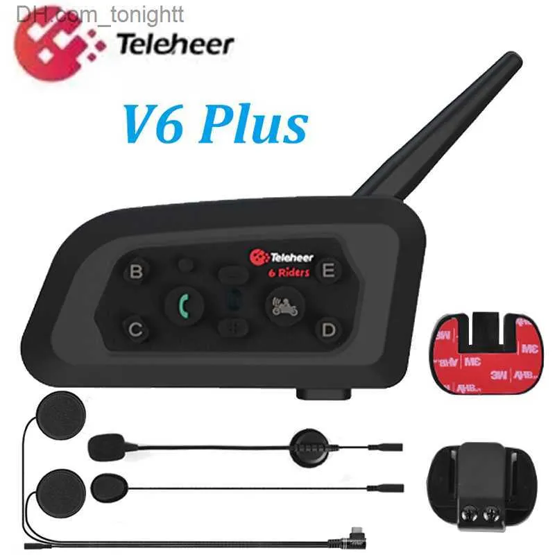 Teleheer V6 Plus Motorcycle Helmet Bluetooth Headset Intercom 2 Riders 1500M Interphone Communicator Waterproof Communicator Q230830