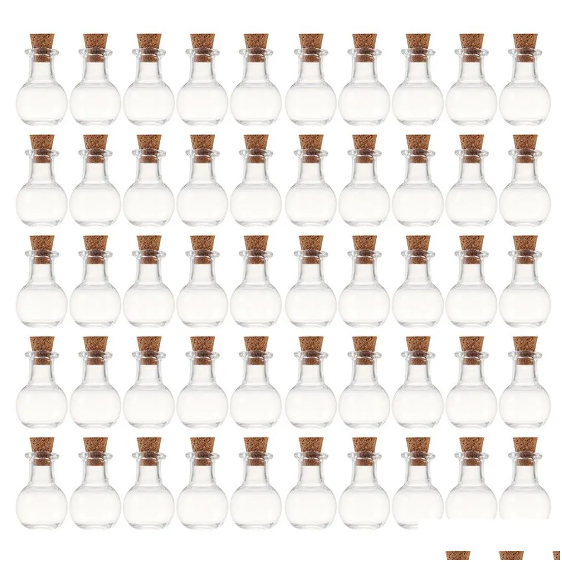 Bouteilles d'emballage en gros 50pcs 2,4 x 2 cm 5 ml en forme de coeur mini verre liège échantillon vide petits pots souhaitant flacon de stockage de bouteille - Drop Dhyvf