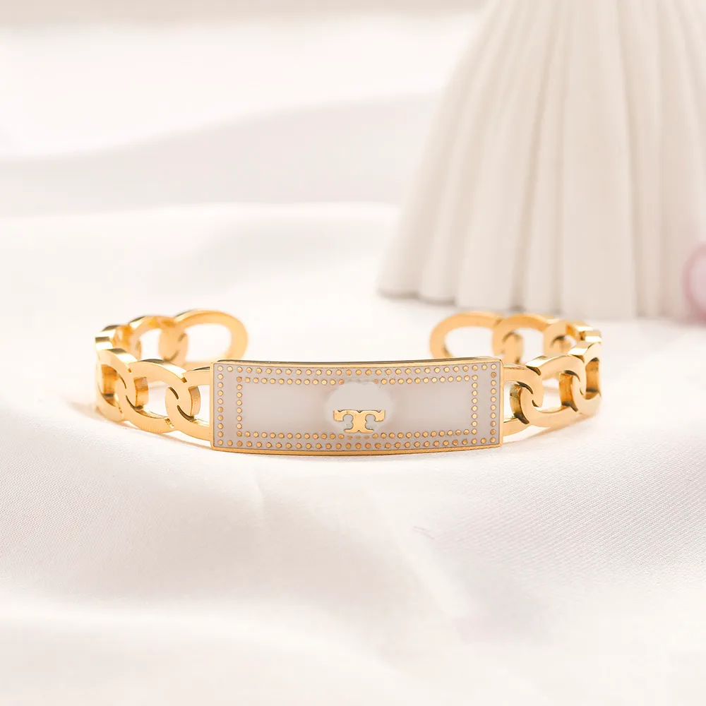 Bransoletki moda bransoletki Kobiety Bogucie opaska na mankiet marka Letter Lett Jewelry Crystal 18K Gold Stated Stael Wedding Miłośnicy