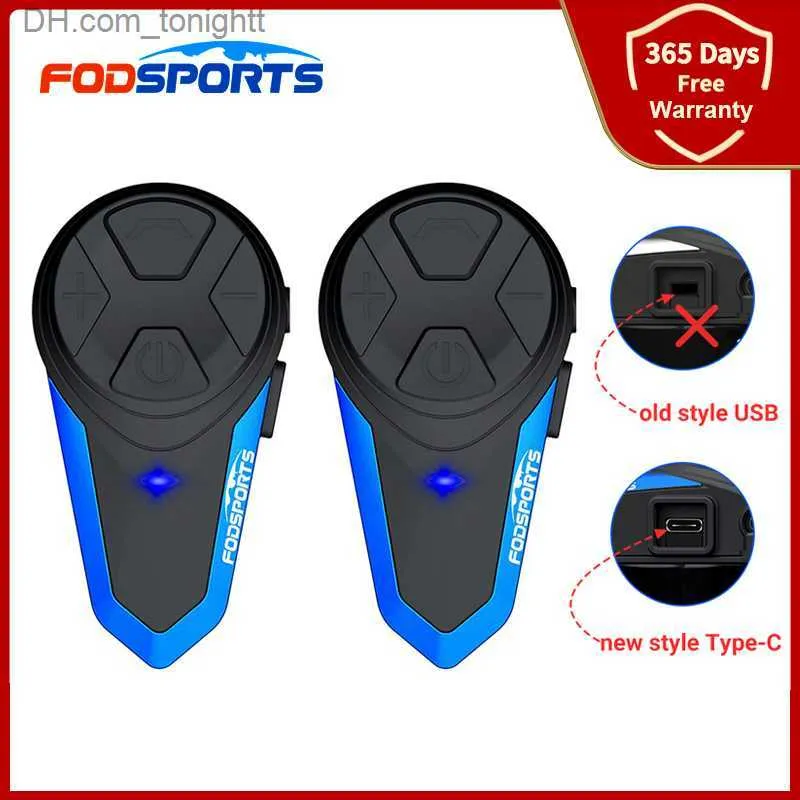 Fodsports BT-S3 Interfono Bluetooth Casco moto Auricolare Tipo-c Interfaccia Riduzione del rumore Cuffia Interfono Radio FM Q230830