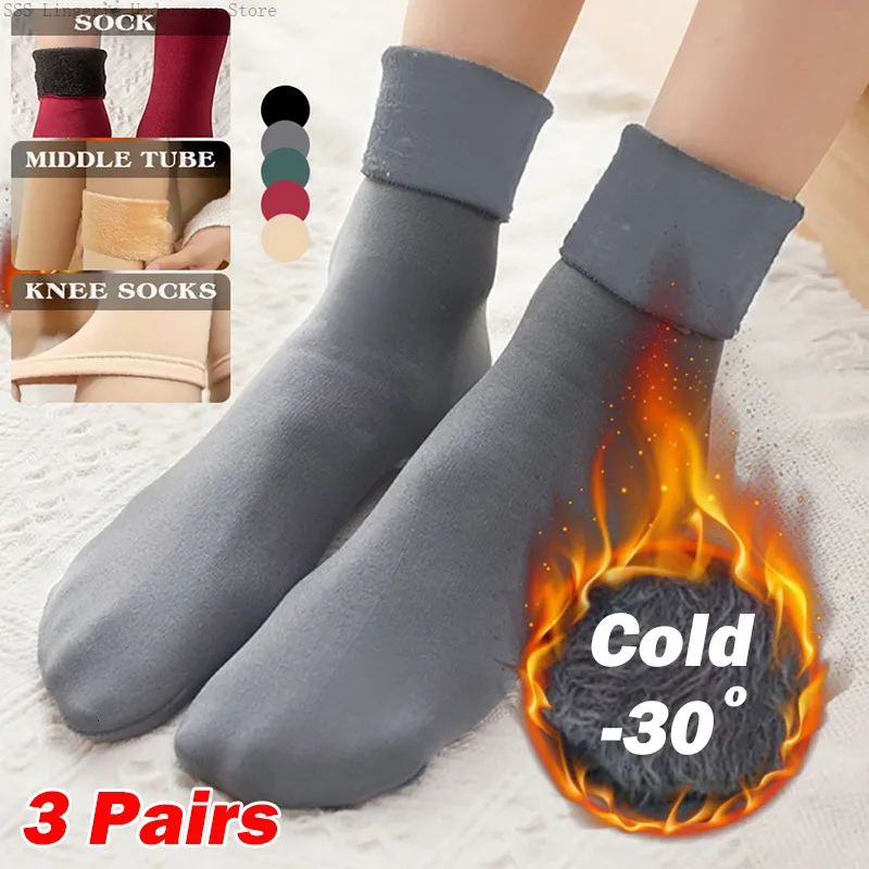 Chaussettes de sport 13 paires beaucoup hiver chaud solide femmes épaissir thermique laine cachemire sans couture neige chaussette velours unisexe 230830